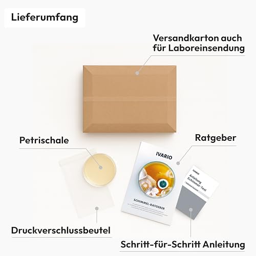 Schimmeltest - Expresstest für Zuhause: Der Schimmelpilz Schnelltest – Inkl. leicht verständlicher Anleitung, Auswertungstabelle und Schimmel-Ratgeber - Testen Sie Ihre Raumluft auf Schimmelpilzsporen