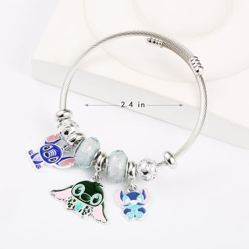 Image of YouLuo Cute Necklace Charm Bracelet Set,Personalized Jewelry Gift for Women | Cute Charm Bracelet, Adjustable Stainless Steel Bracelet, Anime Cartoon Accessories Bracelets for Women Gift and Friendship