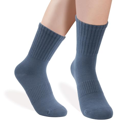 Image of Cotton Crew Socks for Women, Thin Ankle Tube Socks for Dress Trouser Clothes