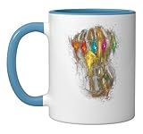 Marvel Avengers: Endgame Thanos Infinity Gauntlet Ceramic Mug, Blue/White