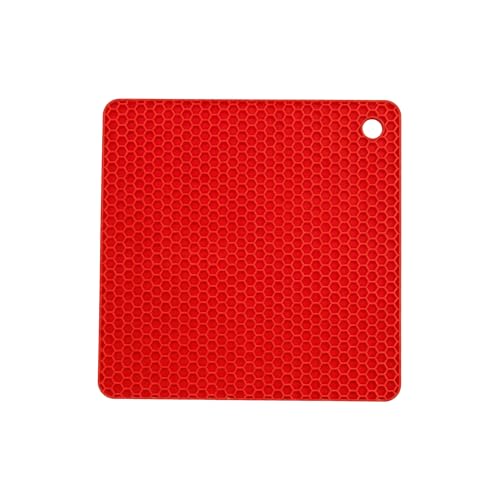 Image of Silicone Trivet Mats,Heat Resistant Pot Holders, Multipurpose Non-Slip Hot Pads for Kitchen Potholders, Hot Dishers, Jar Opener, Spoon Holder, Food Grade Silicone(red Size Square 7.1''x7.1'')