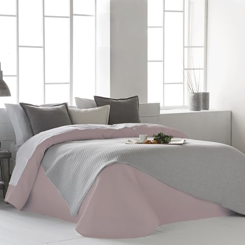 VIALMAN Colcha Bouti Lisa Alba 24 para Cama de 105 | Tamaño Colcha 200 x 270 cm | Colcha Ligera Color Rosa Cama 105