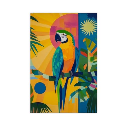 Toile perroquet 30,5 x 45,7 cm pour décoration de chambre et bureau