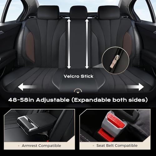Image of Coverado Seat Covers 5 Seats, Luxury Car Seat Covers Full Set, Automotive Car Protectors, Coffee Auto Seat Covers, Car Accessories Universal Fit for SUVs, Trucks, Sedans