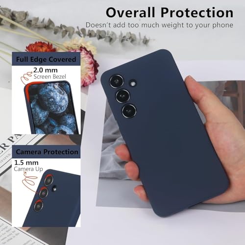 Image of MOBILOVE Back Cover Case for Samsung Galaxy S25 Plus 5G | Pure Liquid Soft Matte Silicone Case with Logo and Comes with Camera and Screen Protection Back Cover for Samsung Galaxy S25 Plus 5G (Blue)