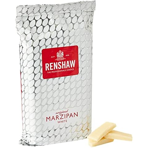 RENSHAW Original White Marzipan, White Almond Paste For Cake Covering And Traditional Baking, Royal Warrant Holder - WHITE 1kg Cover
