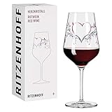 Ritzenhoff 3008008 Rotweinglas 500 ml – Serie Herzkristall Nr. 1 – Glas mit Herzmotiv und Platin – Made in Germany