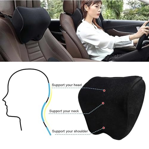 REZSOVEE 2-Pack Auto Kopfstütze,Auto Nackenkissen,Memory Foam Und Atmungsaktiver Abnehmbarer Abdeckung