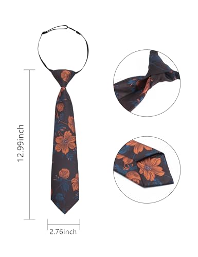 Alizeal Boys 13inches Length Flower Pattern Neckties2