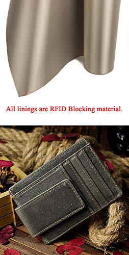 Image of Le'aokuu Genuine Leather Magnet Money Clip Credit Card Case Holder Slim Wallet