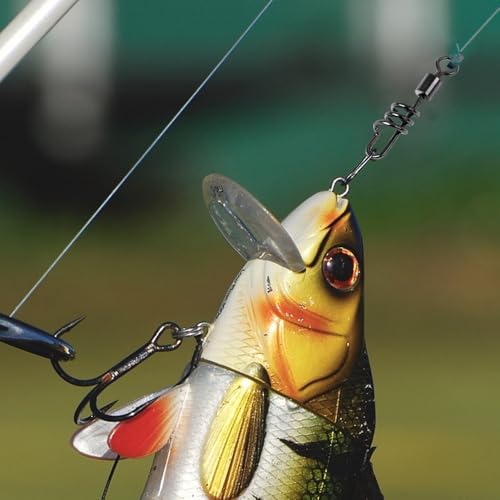 50 piezas conector giratorio bola con seguro para pesca miniatura 5