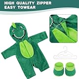 Aolso Baby Doll Clothes for 14-18 Inch Doll 35-45 cm Baby Doll, New Doll Clothes Outfits, Outfits Hooded Jumpsuit with 1 Coat hanger, New Born Baby Dolls Birthday (Dinosaur） - Image 5
