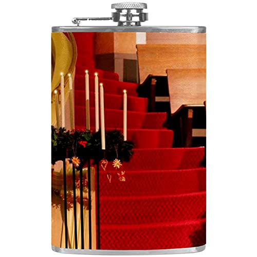 Flasque en acier inoxydable étanche avec entonnoir pour rhum et whisky de Noël - 2