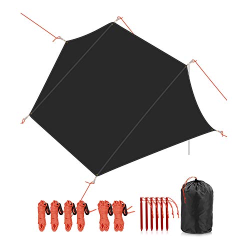 REDCAMP Ultralight Tent Footprint, 87”x55-95” PU 2000 Waterproof Camping tarp with Drawstring Carrying