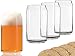Ecodesign Drinkware Libbey Beer Glass Can Shaped 16 oz - Pint Beer Glasses 4 PACK w/coasters