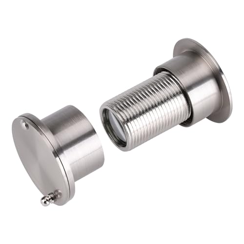 Mirilla para puerta Cocoarm 28mm de ángulo ancho con cubierta ajustable para puertas de madera e hierro de 35-60mm acabado cepillado miniatura 5
