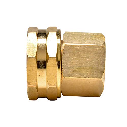 2 Pack Brass Garden Hose Threaded 1/2" Npt To 3/4" Ght Fitting Connect,Dual Swivel Connector Adapter,Double Female Thread 3/4 Inch X 1/2 Inch Npt Pipe #TOP2