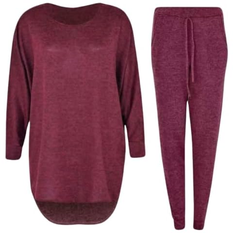 AAILA FASHION Ladies High Low Tracksuit 2 Piece Set Suit Ladies Plain Drawstring Casual Loungewear Pullover Sweatshirt Long Sleeve Suit Plus Size Outfit 8 To 26 Cover