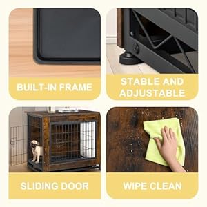 Jy qaqa dog crate furniture wooden dog crate table double doors dog furniture indoor dog kennel dog house dog cagebrowns   cucciolini doodles