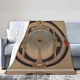Restez au chaud et confortable avec notre couverture WZYWHJ en micro-polaire ultra douce avec imprimé cercles anciens de 101,6 x 76,2 cm fabriquée en flanelle anti-boulochage