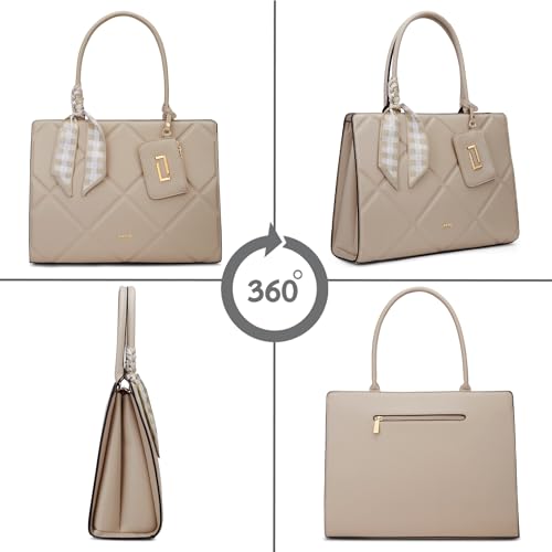 Image of Lavie Luxe Women's Quare26 Extra Large Laptop Satchel Bag | Upto 14 Inch | Satchel Handbag for Work | Ladies Purse | Stylish Shoulder Bag | Gift for Women