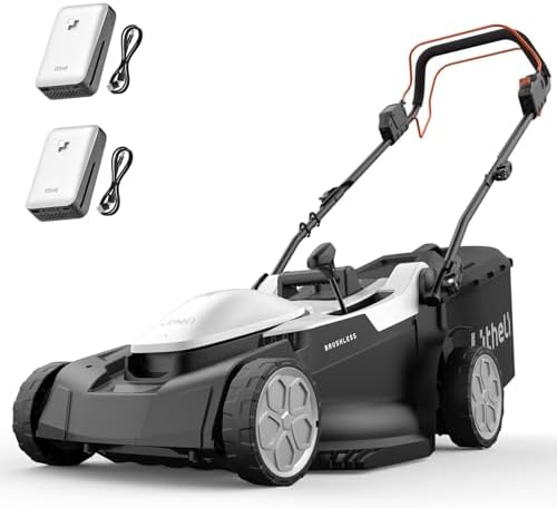 Litheli Cortacésped eléctrico autopropulsado, 2 x 20 V, 43 cm de ...