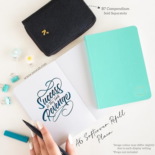Image of NEORAH - A6 Notebook SOFT COVER | Journal REFILL | Unruled Notebook Journal | 110 GSM | 160 pages (Size 14.8 cm x 10.5 cm) Planner Journaling Writing Note Taking Diary-TEAL