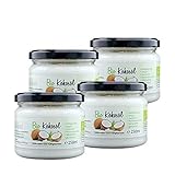 Michel´s Naturprodukte - Natives BIO Kokosöl Kaltgepresst, 1000ml (4x250ml), Veganes und Naturreines Kokosnussöl, Rohkostqualität, Kokosfett zum Kochen, Braten und Backen, Cocosöl für Haut und Haare