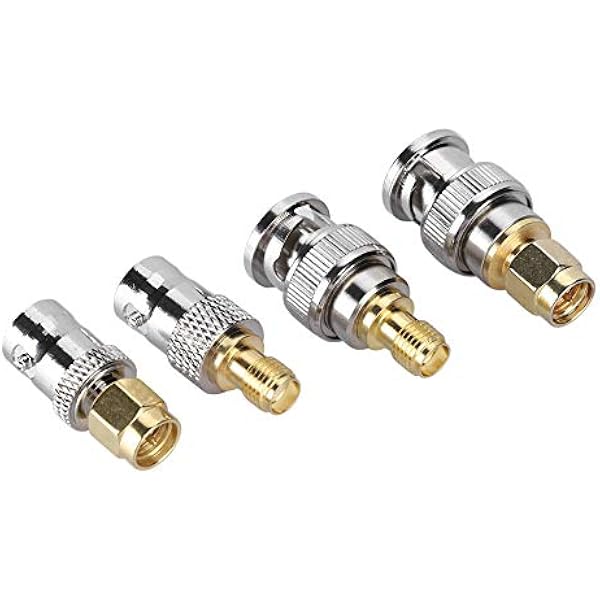 SMA разъем коаксиальный антенный разъем BNC male female к SMA male female прочный подходит для антенн коаксиальных кабелей внешних Wi-Fi радио антенн и т.д. 4 шт.
