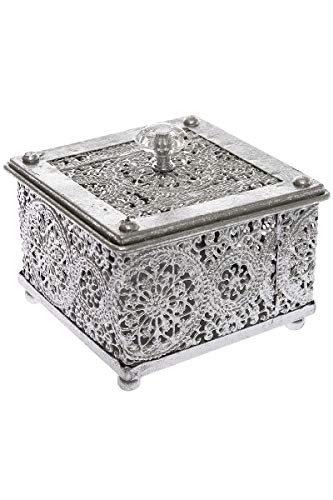 My Flair Schmuckkästen, Eisen, Silber, 13 x 13 x 11 cm Cover