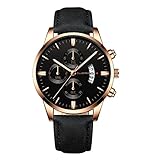 Fashion Sport - Reloj de pulsera analógico de cuarzo para hombre con caja de cuero inoxidable, J, talla única
