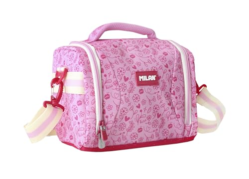 Bolsa isotérmica Milan Pink Flowers de gran capacidad 5 L que conserva tus comidas