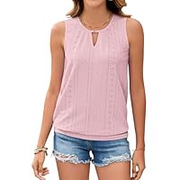 WNEEDU Top Senza Maniche da Donna Scollo a V Camicia Elegante Donna Estive Canotta Maglietta Tops Shirts Rosa M