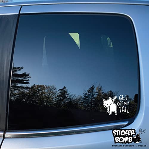 Get Off My Tail Decal - Sticker Bomb Vinyl Decal For Car Truck, Computer, Anywhere! Premium 6 Year Outdoor Vinyl (Black, 1) #TOP4