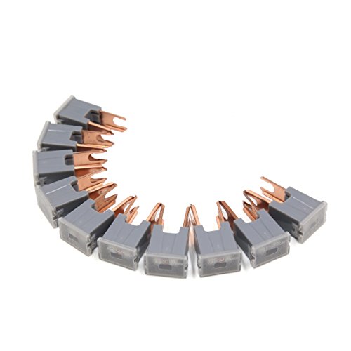 AYNRJKKX 10Pcs Gray Plastic Flat Shell 120A Male Blades Fuse Connector for Cars Vehicle