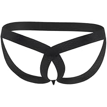 QiaTi Mens Jockstrap Underwear G-String Thong Hollow Out Breathable Athletic Supporters Low Waist Underpants