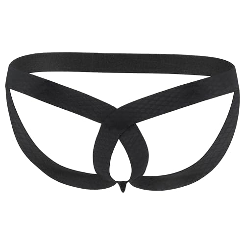 QiaTi Men's Jockstrap Underwear Male Sexy G-String Thong Hollow Out Breathable Athletic Supporters Low Waist Underpants