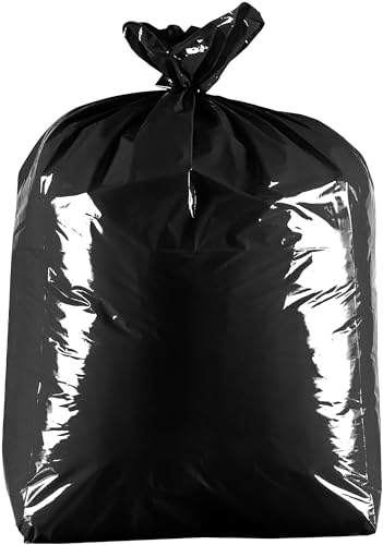 25 x Black 90L Heavy-Duty (40 Micron / 160 Gauge) 100% Recycled Alina Coloured Refuse Sack/Polythene Dustbin Liner/Plastic Bin Bag / 90 Litre Garbage Bag