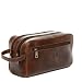 Produktbild SID & VAIN große Kulturtasche Herren echt Leder - Waschtasche GATWICK - Kulturbeutel Herrentasche - Leder-Waschtasche Herren braun handgefertigt