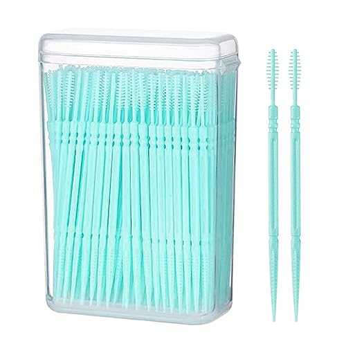 Scovolini Interdentali,Spazzolino Interdentale,Scovolini Dentali Spazzolino Dentale Morbida in Gomma,Spazzolini interdentali Stick,Spazzolino Dentale Morbida Scovolini Interdentali,200 PCS,Verde