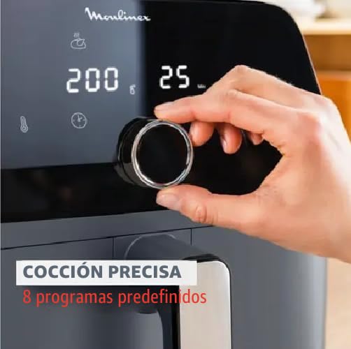 Moulinex Easy Fry Mega, Freidora de aire, capacidad extragrande 7,5 L, 8 programas preestablecidos, tamaño compacto, EZ855BF0