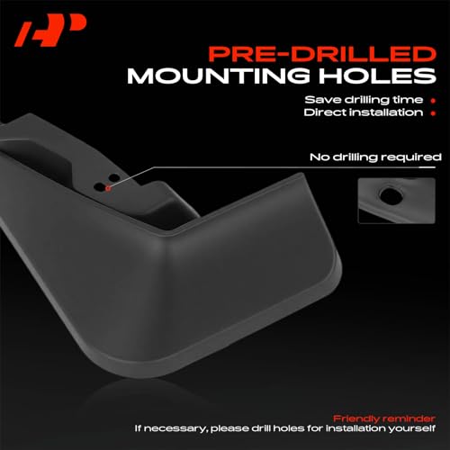 Image of A-Premium Mud Flaps Compatible with Audi | for Audi A4 & A4 Quattro, No Drilling Required Mud Guards with Hardware Accessories, Set of 4 Front and Rear