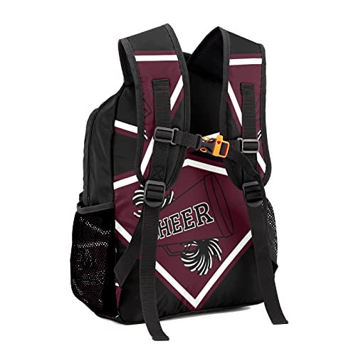 Custom Cheer Cheerleader Brown Waterproof Backpack Bookbag with Name for Birthday Holiday Gift3