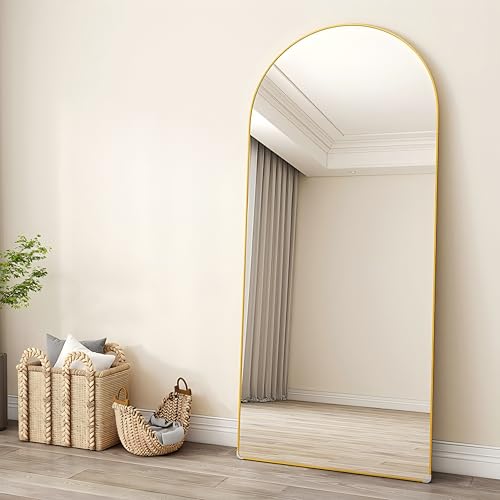 CQHVKQ Mirror Full Length 71"×30" Full Body Mirror Arched Full Length Mirrors with Stand for Living Room,Bedroom Hanging Mirror for Cloakroom,Gold CQHVKQ Mirror Full Length 71"×30" Full Body Mirror Arched Full Length Mirrors with Stand for Living Room,Bedroom Hanging Mirror for Cloakroom,Gold