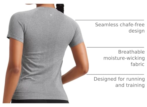 Image of CRZ YOGA Seamless T-Shirt Hip Length | Training, Chafe-Free, Slim Fit, Raglan Sleeves, Mesh Vents, Workout, Short Sleeve Tops for Women