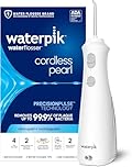 Waterpik Cordless Pearl Rechargeable Portable Water Flosser for Teeth, Gums, Braces Care and Travel with 4 Flossing Tips - CDA Validated, WF-13 White, Packaging May Vary