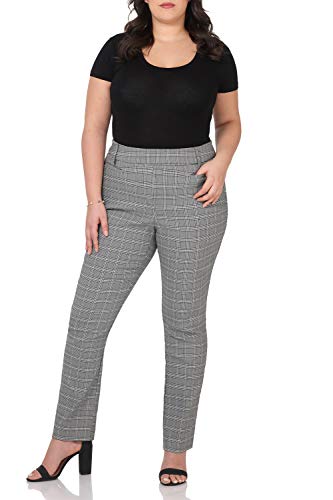 Rekucci Curvy Woman Ease into Comfort Plus Size Straight Pant w/Tummy Control