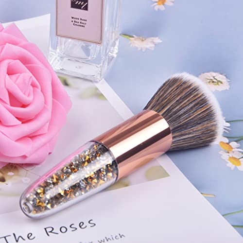 Ycyan Nail Art Dust Powder Remover Brush Rhinestone Handle Nail Art Dust Cleaner Brush Professional Nail Art Tool For Acrylic Gel Nails #TOP6