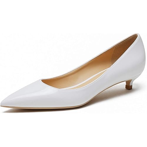 Eldof Women's Low Heel Pumps Pointed Toe Kitten Heels 1.4 Inches