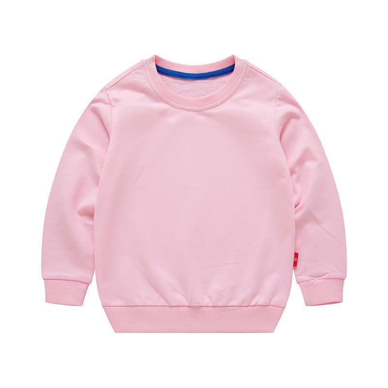 Boys Solid Color Pullover Blue Sweatshirt - Pink - 4 Years